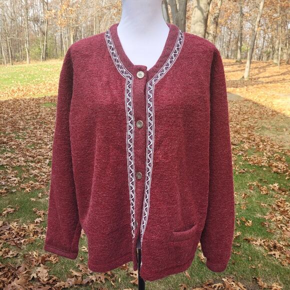 Sierra Sport Mohair Nordic Cardigan size Large - Picture 1 of 15